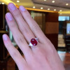 5.8ct Oval Cut Ruby Three-stone Engagement Ring
