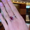 5.8ct Oval Cut Ruby Three-stone Engagement Ring