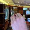 5.8ct Oval Cut Ruby Three-stone Engagement Ring