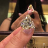 9.3ct Pear Cut Yellow Sapphire Three-stone Engagement Ring 