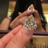 9.3ct Pear Cut Yellow Sapphire Three-stone Engagement Ring 