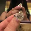 9.3ct Pear Cut Yellow Sapphire Three-stone Engagement Ring 