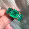 9.5ct Asscher Cut Emerald Three-stone Vintage Cocktail Ring