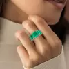 9.5ct Asscher Cut Emerald Three-stone Vintage Cocktail Ring