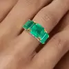 9.5ct Asscher Cut Emerald Three-stone Vintage Cocktail Ring