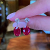 9ctw Oval Cut Ruby Classic Drop Earrings