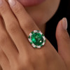 12ct Halo Cushion Cut Emerald Cocktail Ring