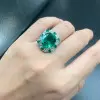 12ct Halo Cushion Cut Emerald Cocktail Ring