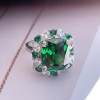 12ct Halo Cushion Cut Emerald Cocktail Ring