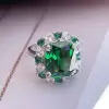 12ct Halo Cushion Cut Emerald Cocktail Ring