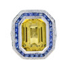 14ct Emerald Cut Yellow Sapphire Cocktail Ring