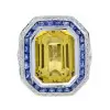 14ct Emerald Cut Yellow Sapphire Cocktail Ring