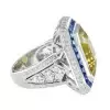 14ct Emerald Cut Yellow Sapphire Cocktail Ring
