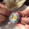 14ct Emerald Cut Yellow Sapphire Cocktail Ring