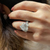 9.5ct Pear Cut White Sapphire Engagement Ring