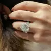 9.5ct Pear Cut White Sapphire Engagement Ring