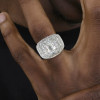 10ct Invisible Setting Emerald Cut White Sapphire Engagement Ring