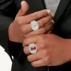 10ct Invisible Setting Emerald Cut White Sapphire Engagement Ring