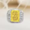 14ct Invisible Setting Radiant Cut Yellow Sapphire Men's Ring
