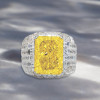 14ct Invisible Setting Radiant Cut Yellow Sapphire Men's Ring