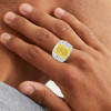 14ct Invisible Setting Radiant Cut Yellow Sapphire Men's Ring