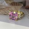 10ct Cushion Cut Pink Sapphire Engagement Ring in Gold
