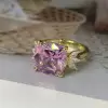 10ct Cushion Cut Pink Sapphire Engagement Ring in Gold