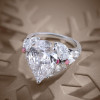 9.5ct Pear Cut White Sapphire Engagement Ring