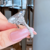 11ct Three-stone Pear Cut White Sapphire Engagement Ring