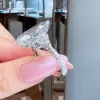 11ct Three-stone Pear Cut White Sapphire Engagement Ring