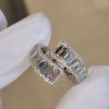 13.5CTW Emerald Cut White Sapphire Wedding Band