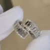 13.5CTW Emerald Cut White Sapphire Wedding Band