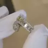 13.5CTW Emerald Cut White Sapphire Wedding Band