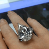 15ct Three-stone Pear Cut White Sapphire Engagement Ring