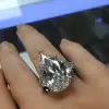 15ct Three-stone Pear Cut White Sapphire Engagement Ring