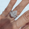 4ct Pear Cut Split Shank White Sapphire Engagement Ring
