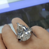 15ct Three-stone Pear Cut White Sapphire Engagement Ring