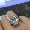 15ct Three-stone Pear Cut White Sapphire Engagement Ring