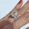 4ct Pear Cut Split Shank White Sapphire Engagement Ring