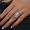 4ct Pear Cut Split Shank White Sapphire Engagement Ring
