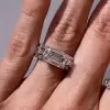 3.35ct Emerald Cut White Sapphire 3pcs Bridal Set