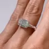 3.35ct Emerald Cut White Sapphire 3pcs Bridal Set