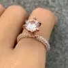 2ct Round Cut White Sapphire Engagement Ring
