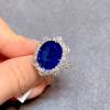 9.3ct Oval Cut Blue Sapphire Engagement Ring