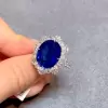 9.3ct Oval Cut Blue Sapphire Engagement Ring