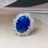 9.3ct Oval Cut Blue Sapphire Engagement Ring