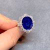 9.3ct Oval Cut Blue Sapphire Engagement Ring