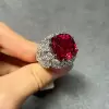 16ct Cushion Cut Ruby Bold Cocktail Ring