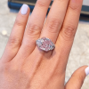 10.6ct Princess Cut Pink Sapphire Three Stone Engagement Ring
