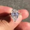 4ct Pear Cut White Sapphire Engagement Ring